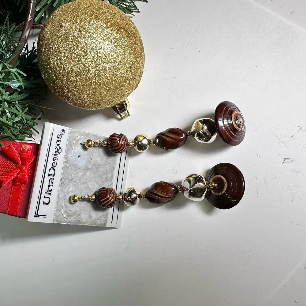 Beaded Stud drop earrings